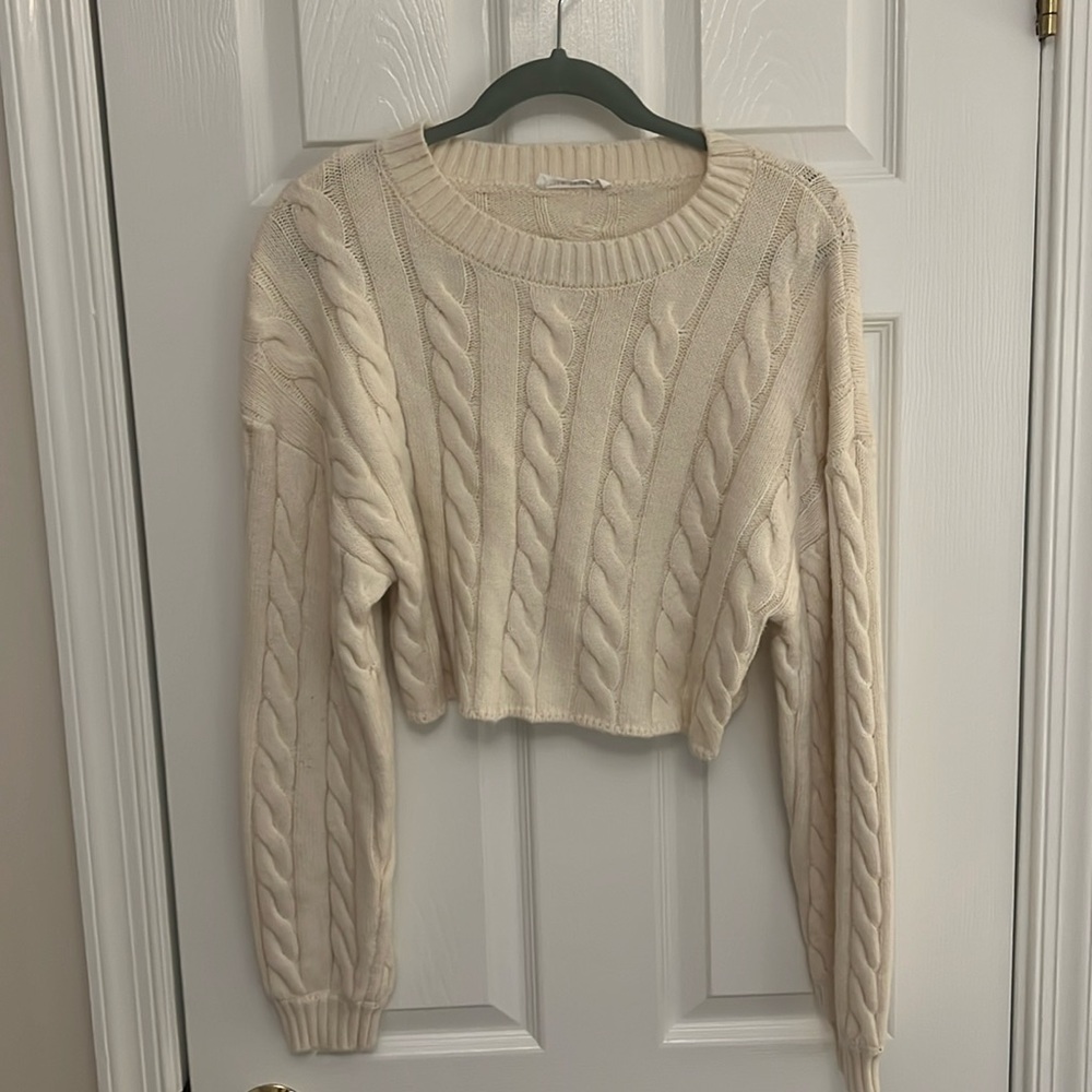 Off White Crop Sweater